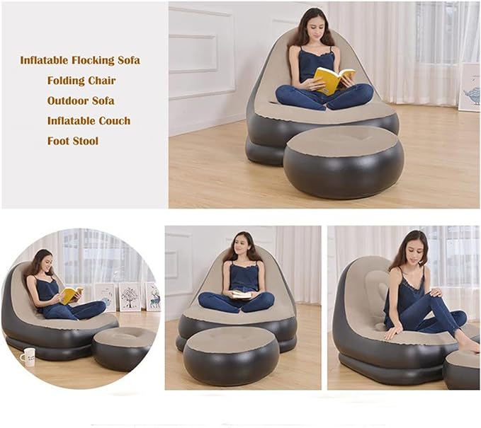 Stylish & Comfortable Inflatable Single Sofa –Air Couch Footrest