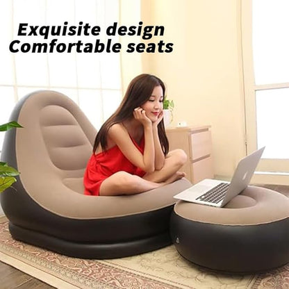 Stylish & Comfortable Inflatable Single Sofa –Air Couch Footrest