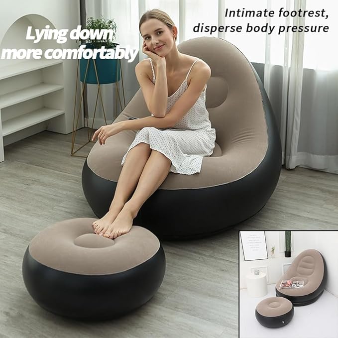 Stylish & Comfortable Inflatable Single Sofa –Air Couch Footrest