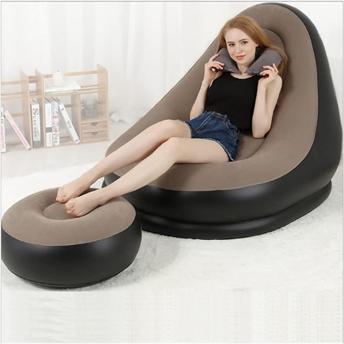 Stylish & Comfortable Inflatable Single Sofa –Air Couch Footrest