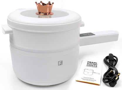 Multi-Function Electric Cooker–Portable Nonstick Hot Pot, Rice Cooker, Steamer & Skillet for Fast & Easy Cooking