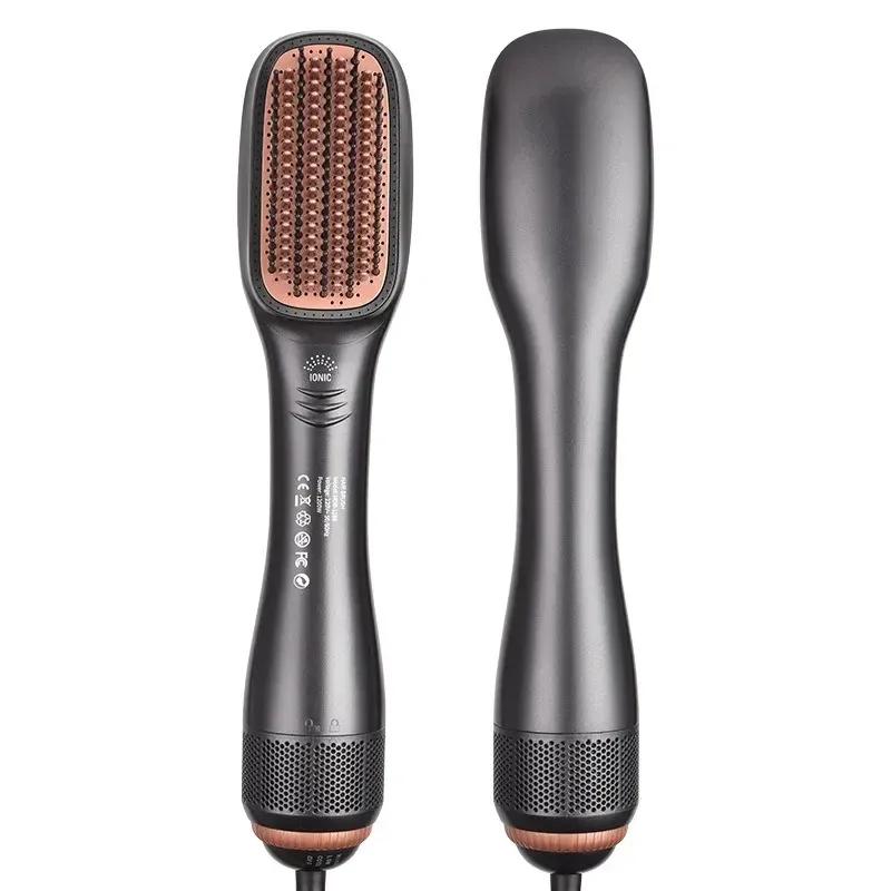 Hot Ceramic Blow Dryer & Straightener Brush–3 Heat/2 Speed One-Step Volumizer for All Hair Types